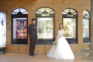 思い入れのある商店街でのウエディングフォト撮影