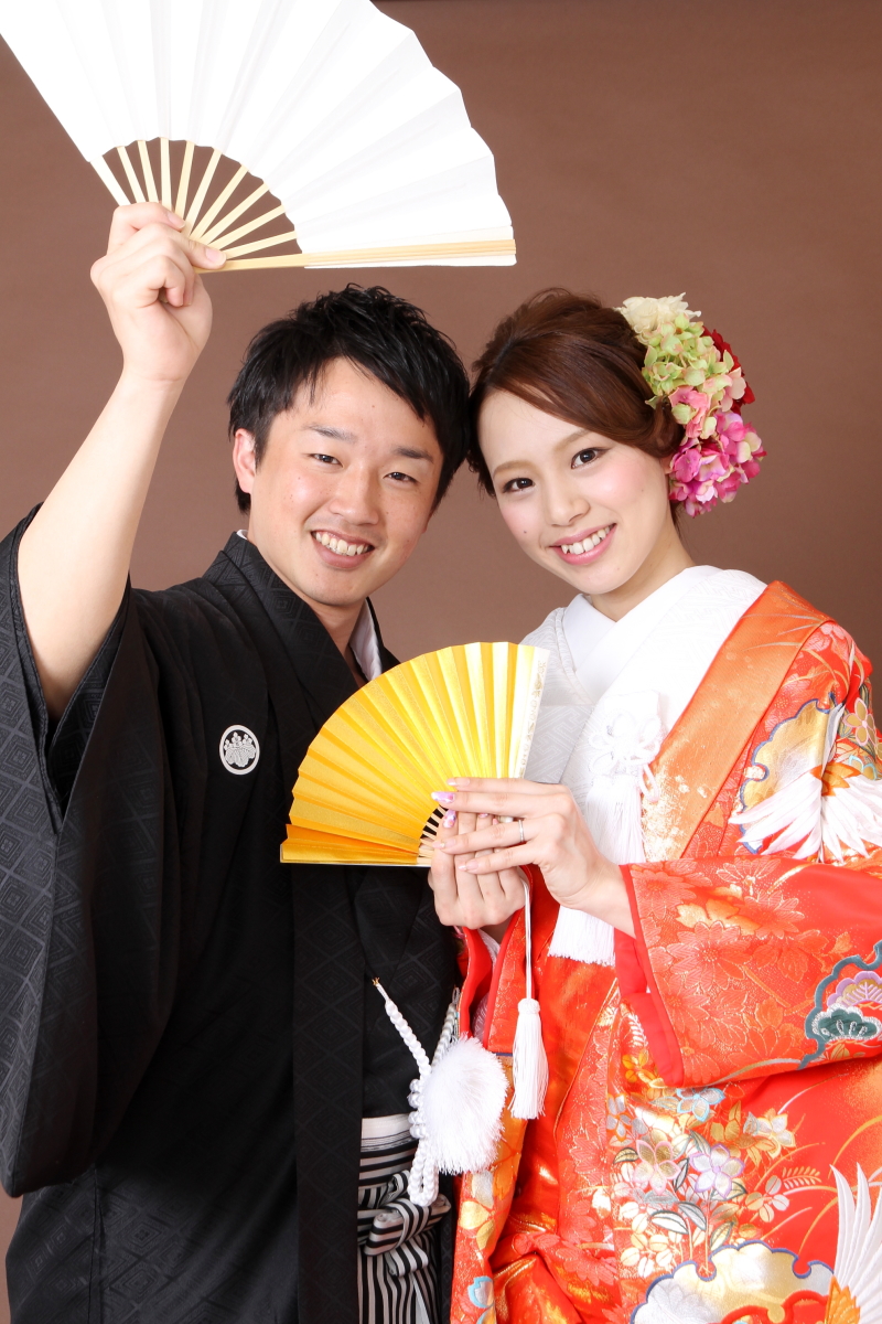 小物の扇子を使って