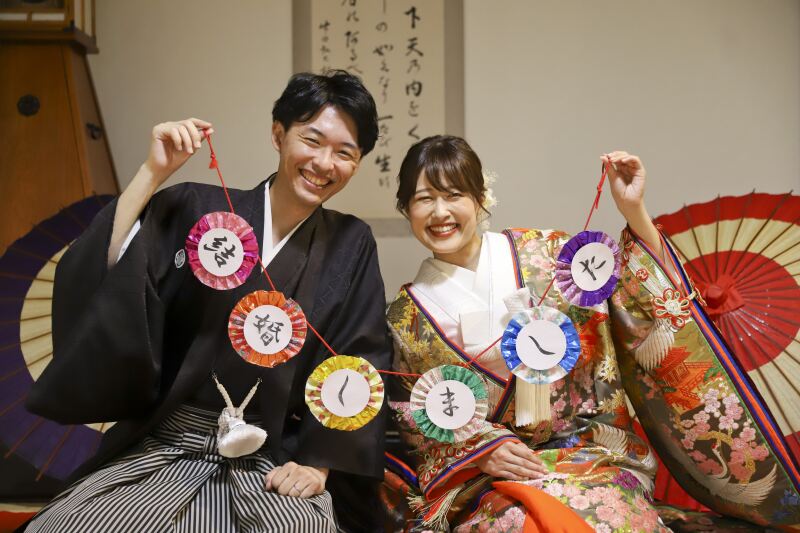 持込アイテムのガーランドを使って撮影