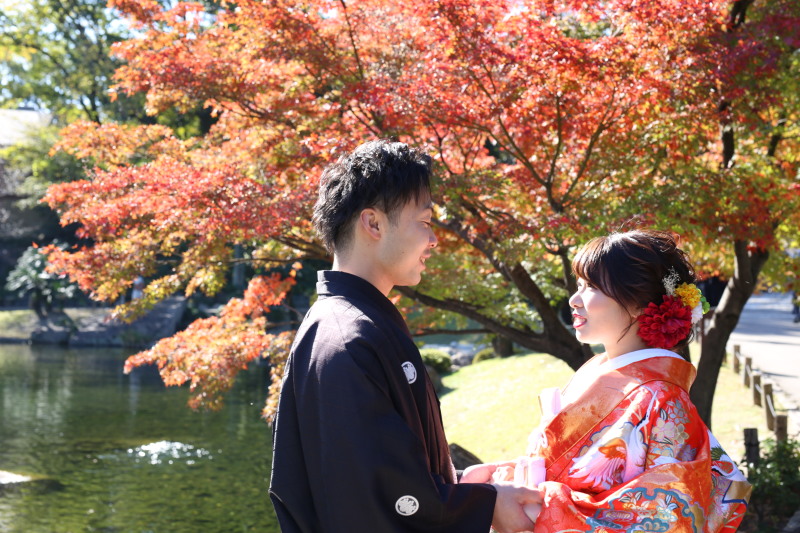 庭園×紅葉が素敵です