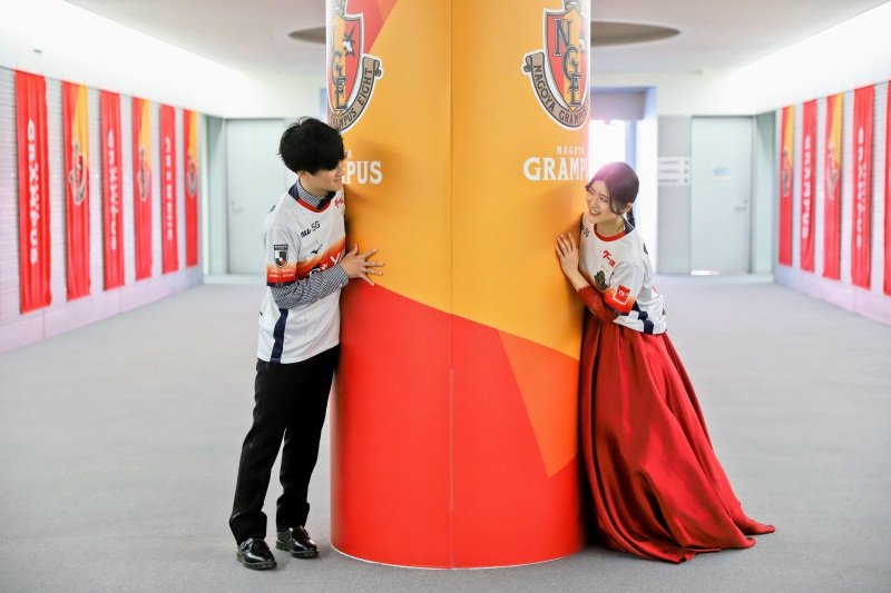 名古屋グランパス装飾の館内にて