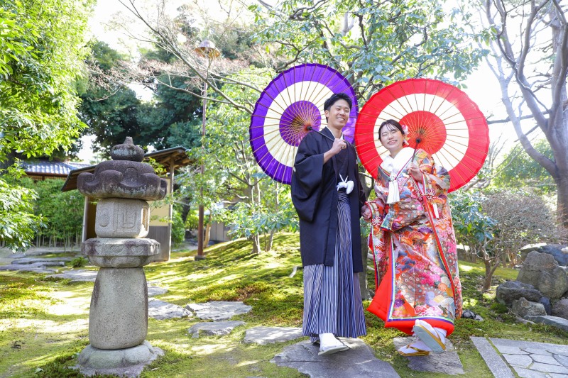 喜びを分かち合う、庭園撮影