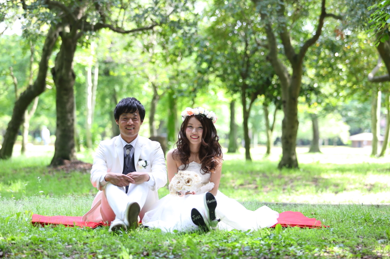 新緑の中でナチュラルカットを