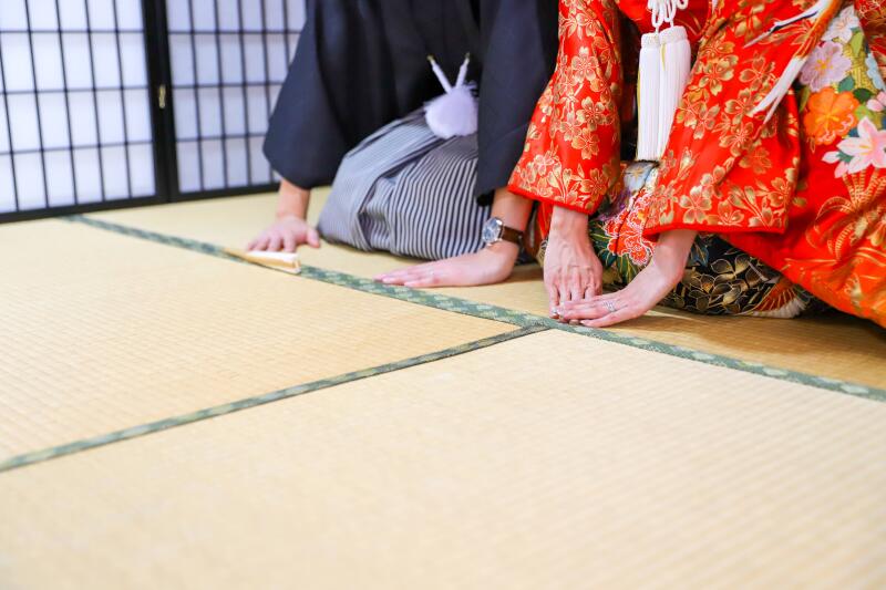 和装前撮りの定番！正座ショット