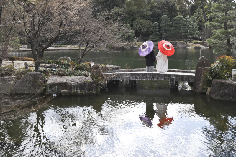 水面に写るおふたり