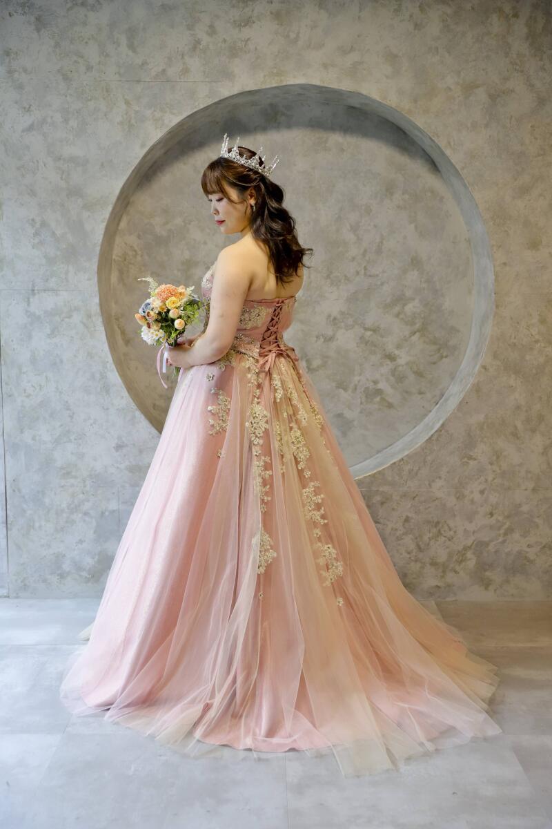 ドレスの美しいバックショット