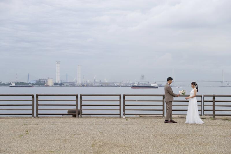 シートレインランド近くの名古屋港近くにて