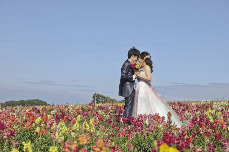 色鮮やかなお花に包まれて