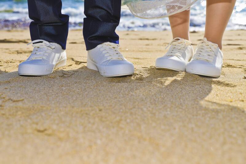 足元もお揃いのコーディネート