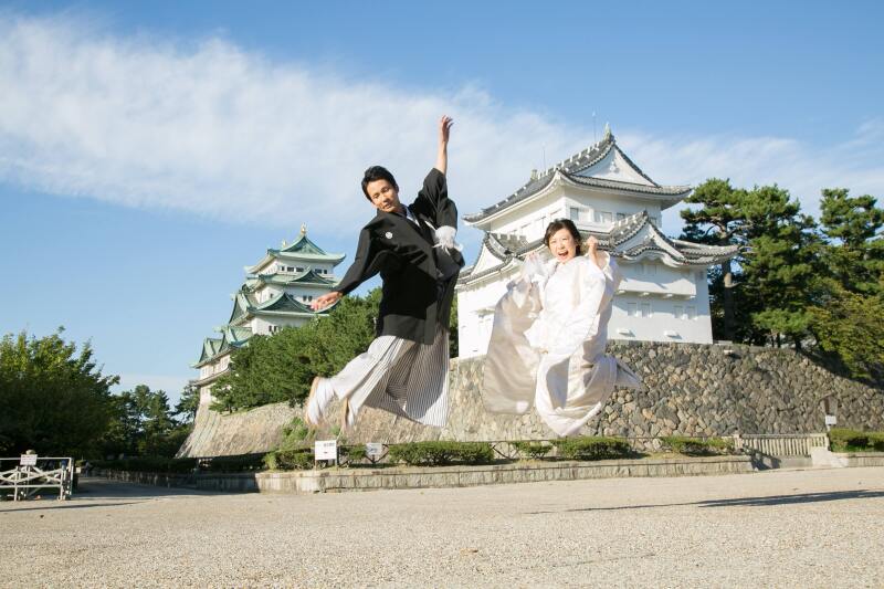 和装で名古屋城の周辺と和室で撮影☆