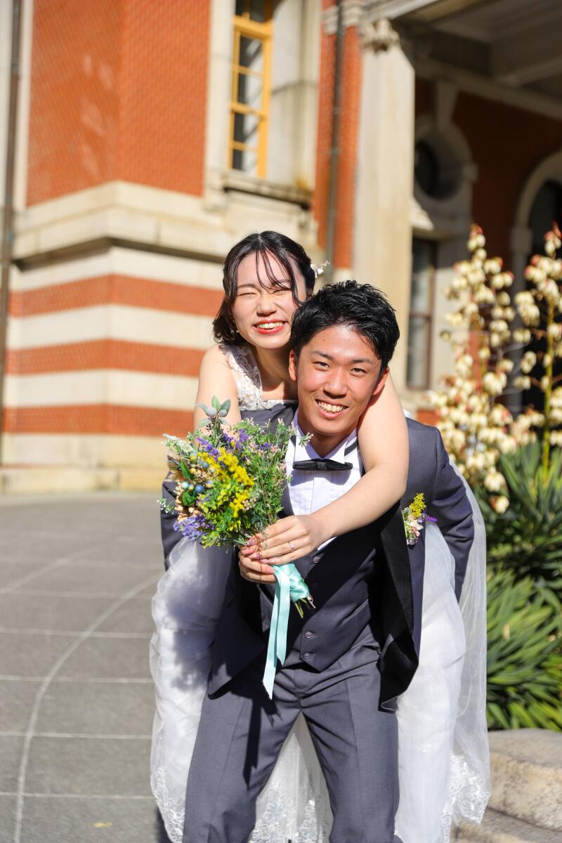 一番の笑顔、おんぶショット！