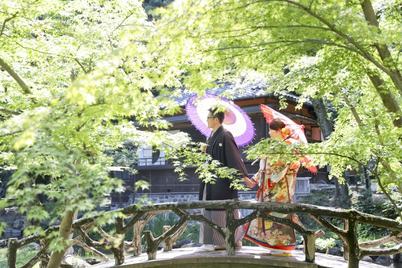 緑に囲まれた庭園にて