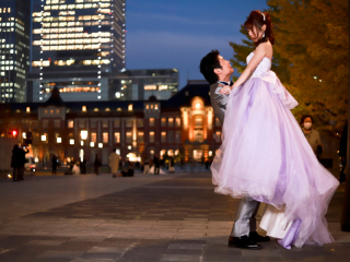 洋装で東京駅イルミネーション！