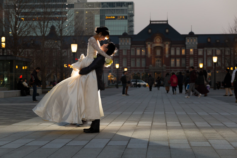 東京駅×サンセット