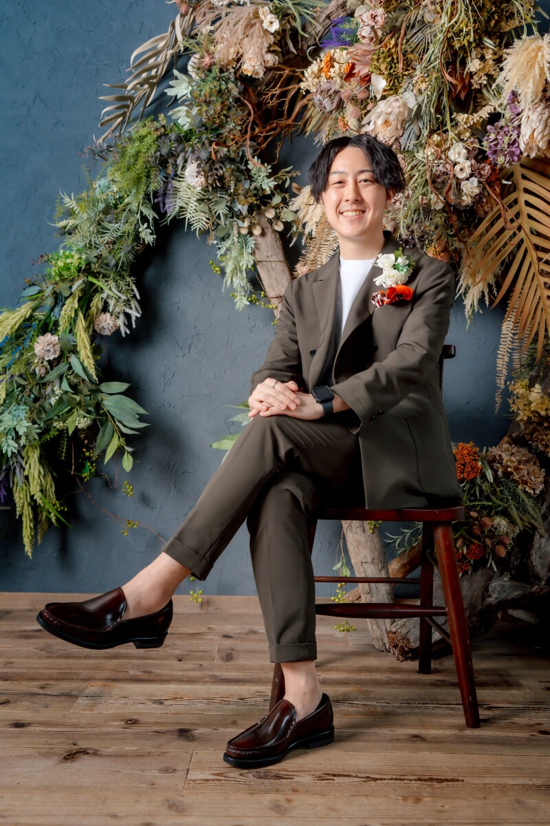 オシャレなご新郎様のピンショット撮影