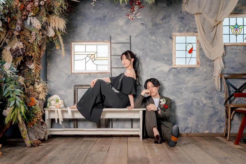 持込衣装でカジュアルに☆ドライフラワースタジオにて