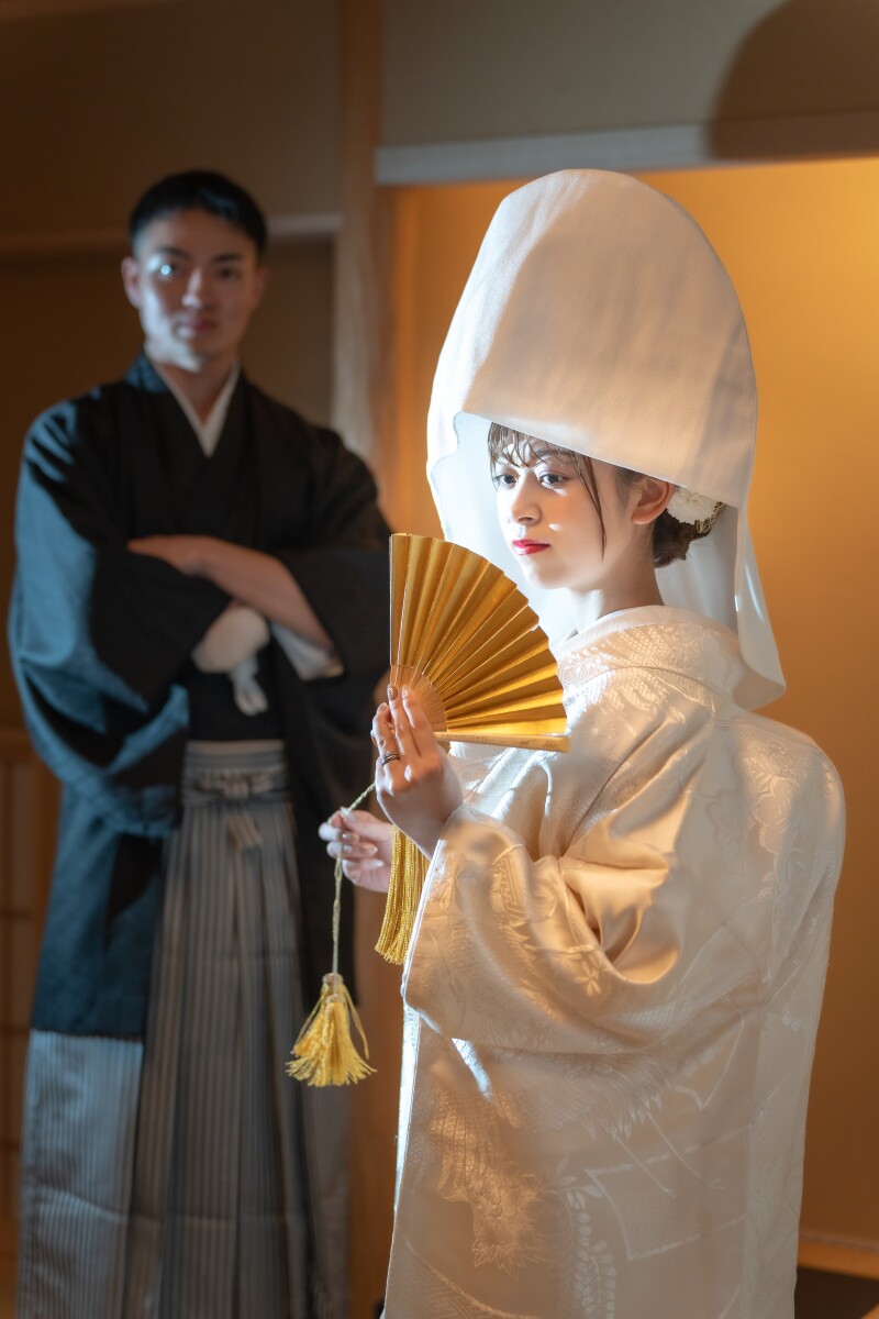 撮影後半は綿帽子をつけて撮影しました。