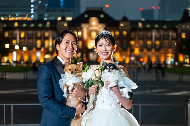 愛犬と一緒に☆東京駅・丸の内ナイトロケーション