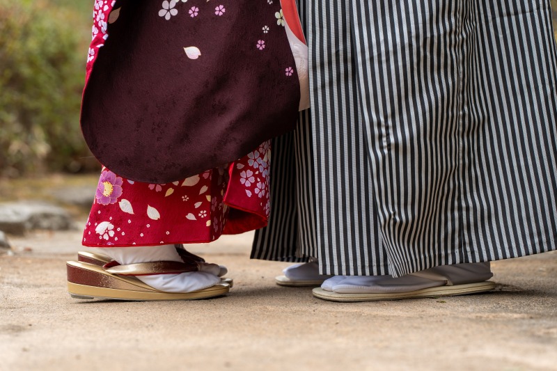 伝統を感じる和装の足元写真