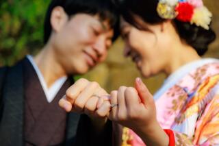 笑顔が溢れる一日　和装前撮りロケーション撮影