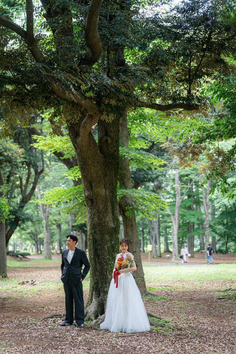緑豊かな代々木公園にて撮影開始