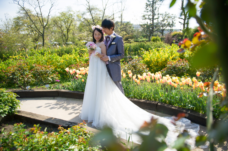 季節のお花に囲まれて