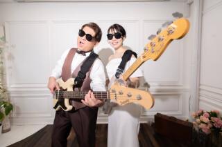 愛猫と愛楽器と一緒に撮るウエディングフォト