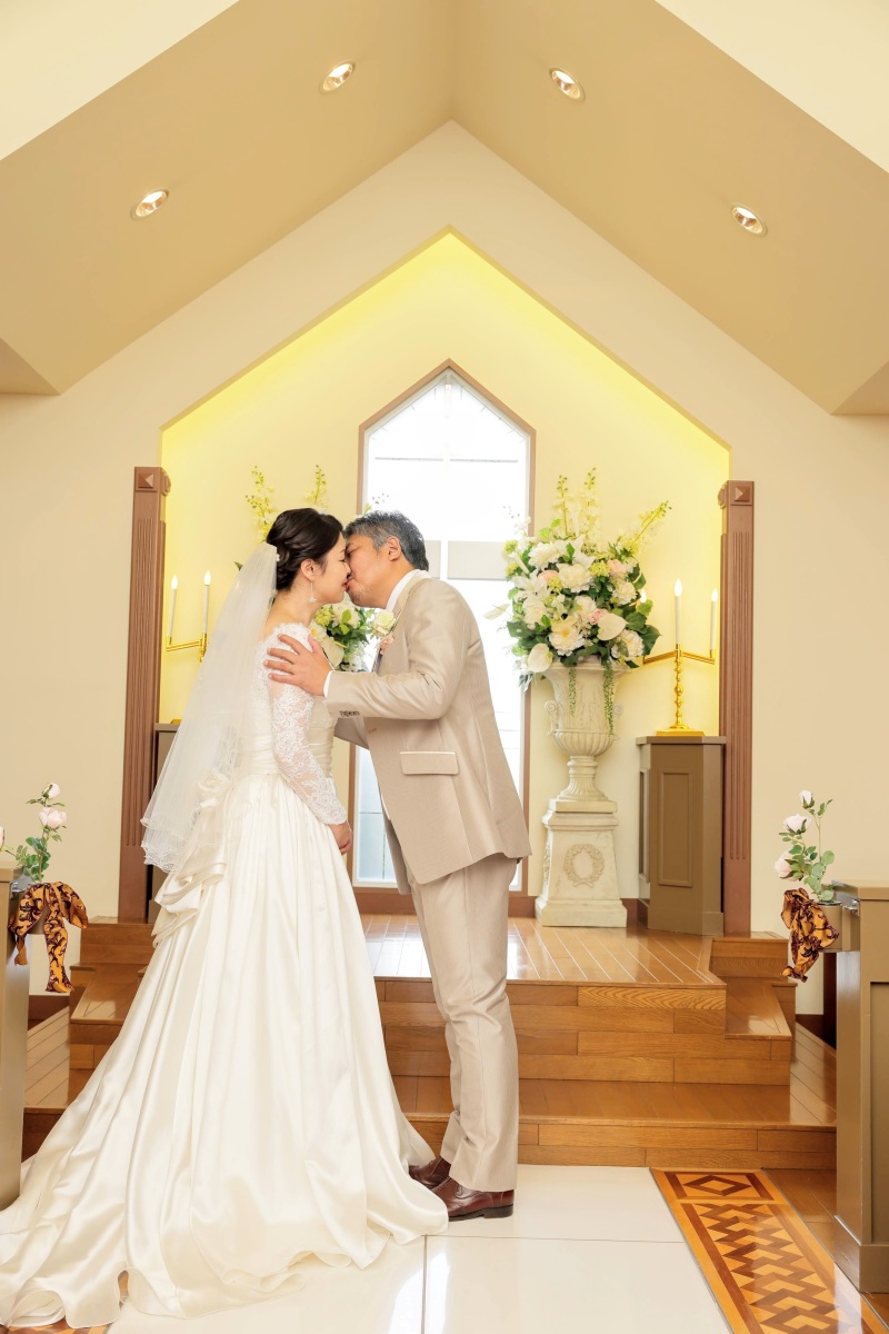 誓いのキスシーン撮影