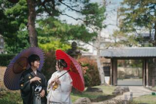 日本庭園＆桜ロケ地にて白無垢ウエディングフォト