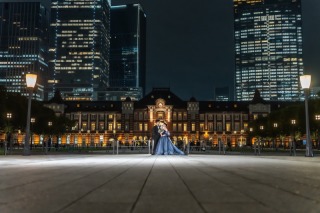 【東京駅丸の内】夜景のドレス前撮り