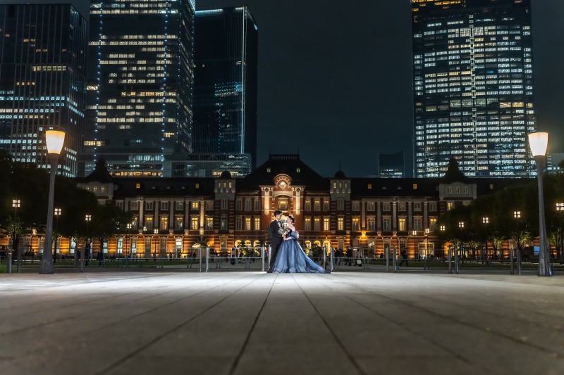 【東京駅丸の内】夜景のドレス前撮り