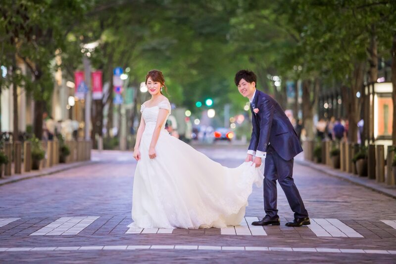 横断歩道を使って