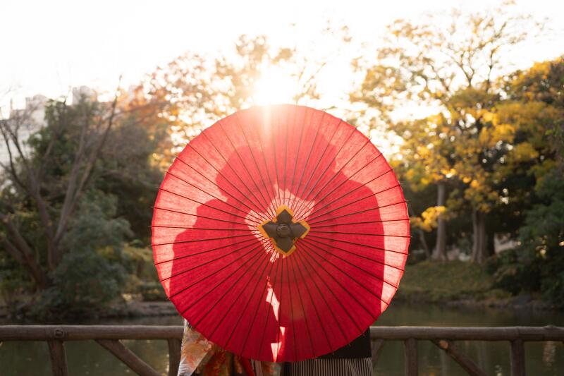 夕日と影が織りなすアートな一枚