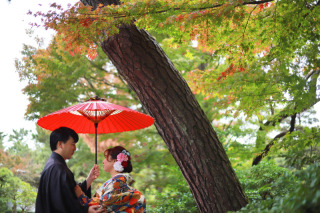 日本庭園でロケ！