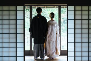 白無垢×和室×日本庭園