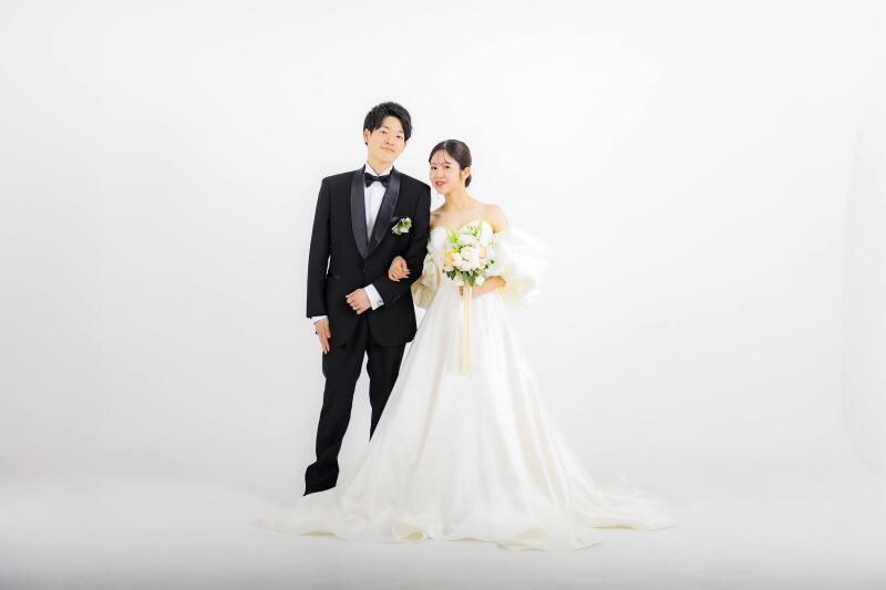 シンプルなスタジオで撮影開始