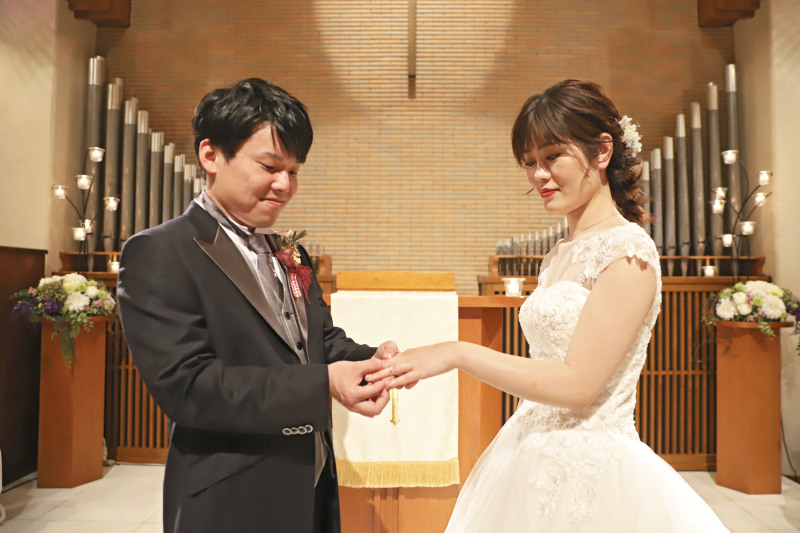 チャペルで指輪交換など挙式さながらの撮影が叶います