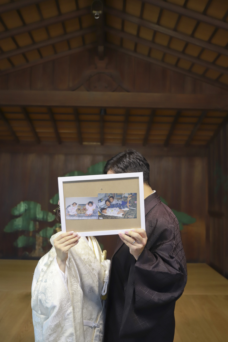 子どものころの写真を使って