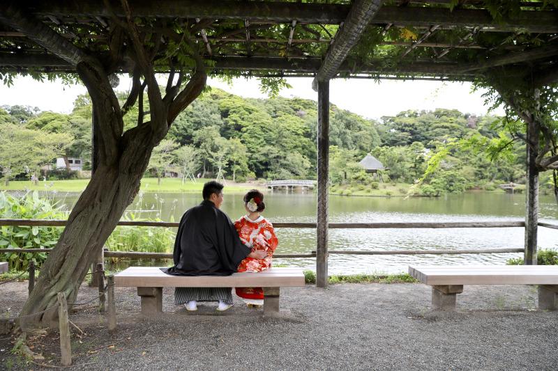 橋を見ながら