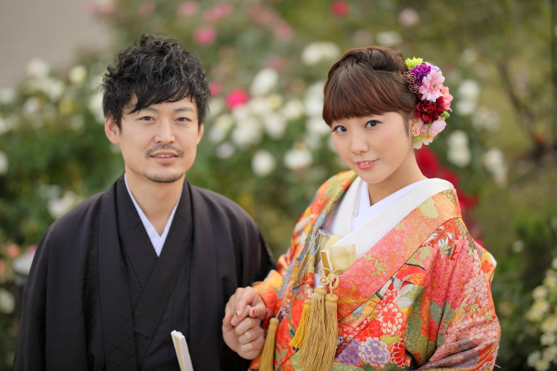 お花に囲まれて