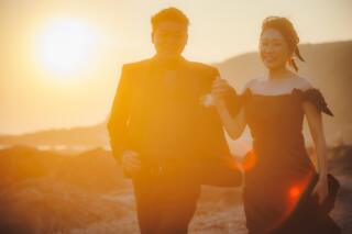 サンセットの城ヶ島にて大自然に囲まれた横浜前撮り撮影