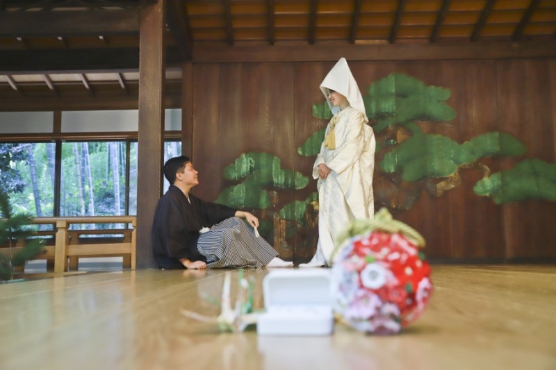 奥行きを活かした構図