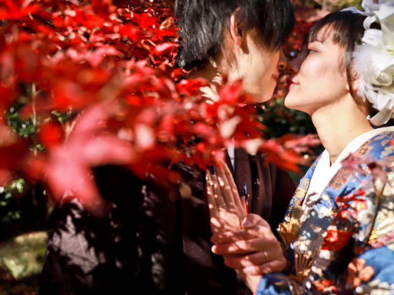 三溪園で紅葉和装ロケ!