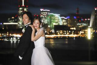 横浜店一番人気のロケ＆スタジオプランで和装はシンプルスタジオ・洋装は大桟橋ナイト