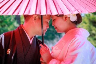 白無垢と色打掛の2着で庭園ロケーション撮影