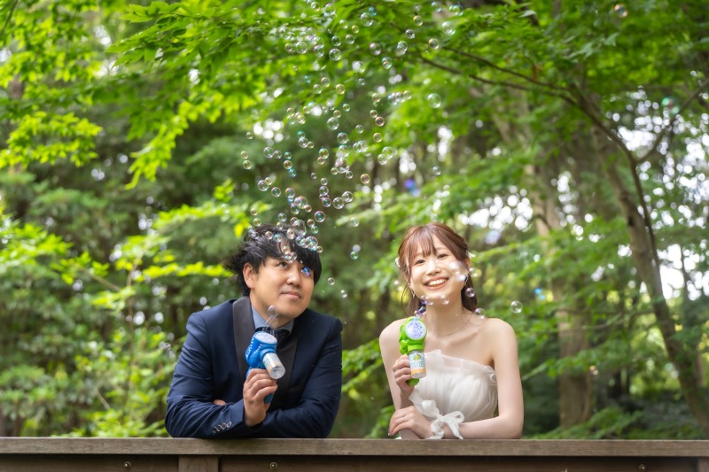 シャボン玉と笑顔