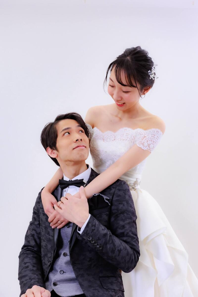 お顔見合って笑顔のおふたり