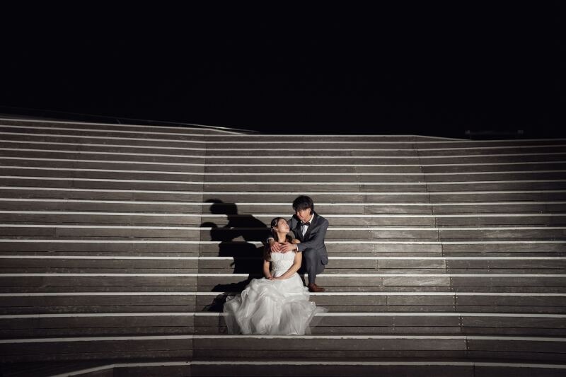 光の演出で幻想的に