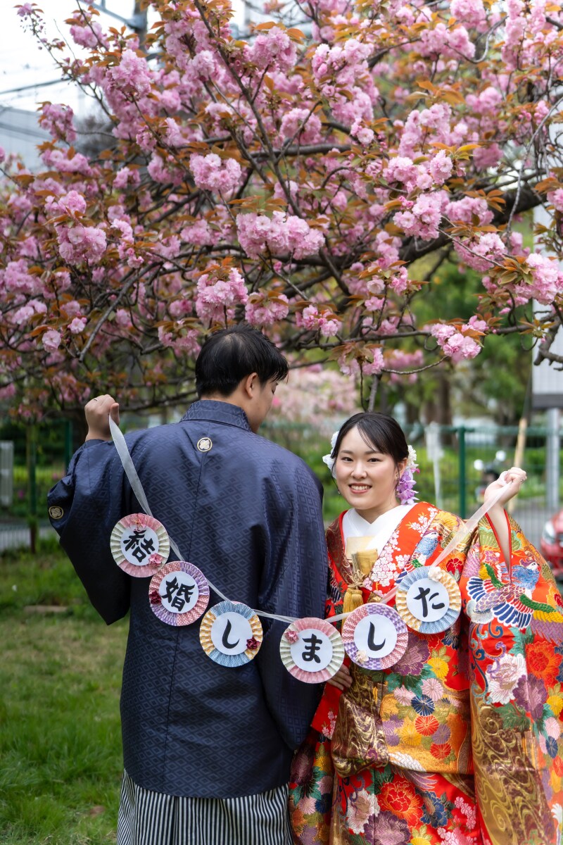 「結婚しました」のガーランド