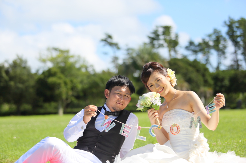 新緑の綺麗な公園で
